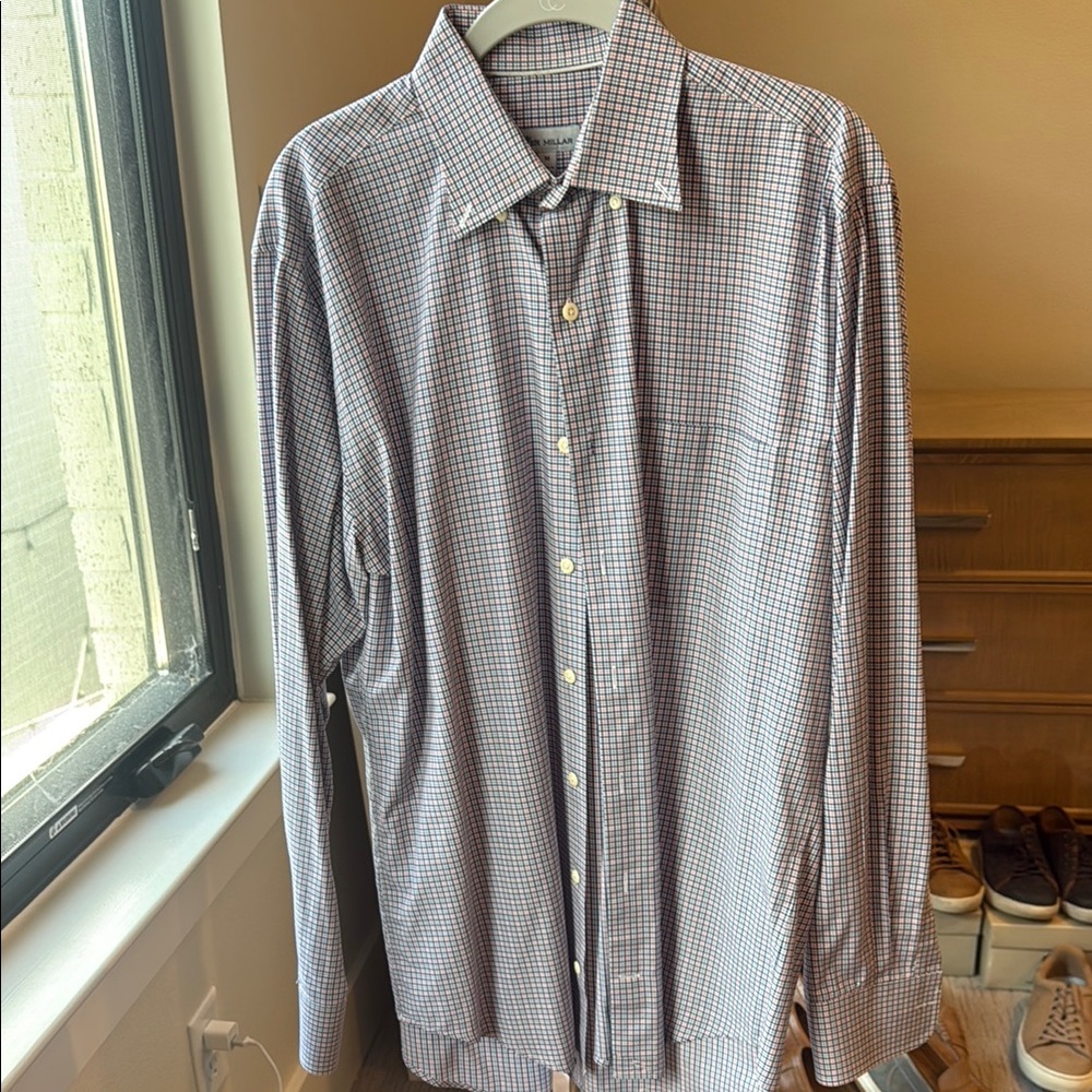 Peter Millar Blue and Red Dress Shirt